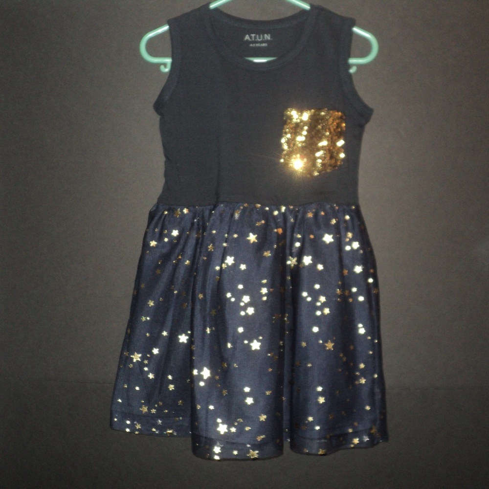 NEW A.T.U.N. 4-5 Years Girls Dress Dark Navy/Black